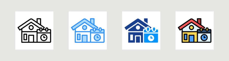 Property Schedule Icon Collection Set Multiple Style