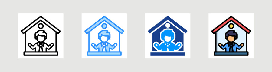 House Owner Icon Collection Set Multiple Style