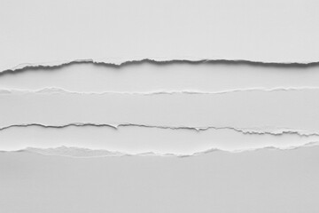 Torn white paper edges on a white background