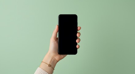 Hand Holding Smartphone with Blank Screen Modern Technology and Mobile Usage