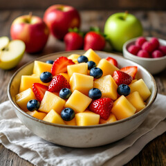 Fresh & Colorful Fruit Salad Bowl