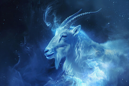 Astrological abstract composition with concept of Capricorn zodiac sign symbol