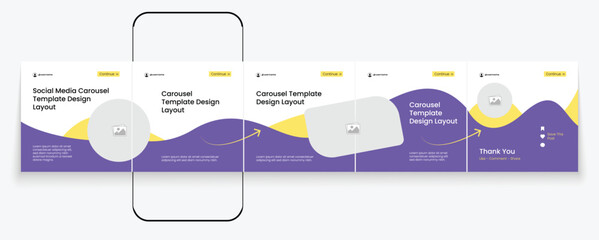 LinkedIn carousel post, social media Instagram carousel post, modern and editable business carousel template design