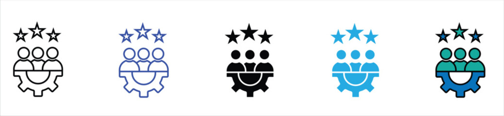 Teamwork Excellence Icon – High Performance Team, Productivity, and Quality Management Symbol