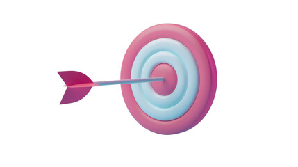 Target with arrow 3D icon isolated on white background