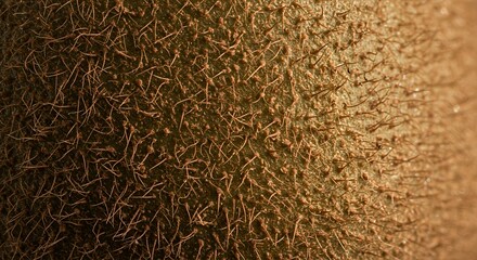 Extreme Close-up of Kiwi Fruit Skin Texture: A Detailed Macro Photograph
