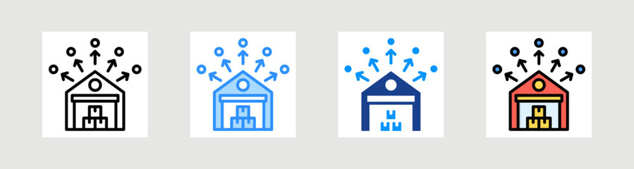 Product Distribution Icon Collection Set Multiple Style