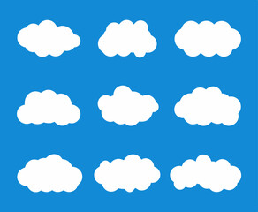 Simple clouds set. Vector illustration