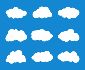 Simple clouds set. Vector illustration