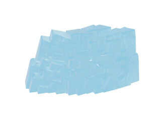 氷のような青くて艶のある粗めの3Dの岩壁