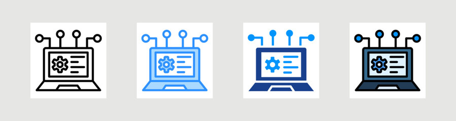 Digital Management Icon Collection Set Multiple Style