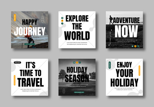 Modern Adventure Travel Social Media Post Template