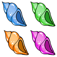소라껍질 일러스트 세트