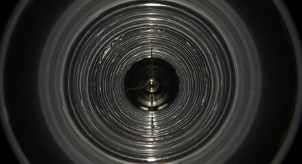 Abstract Concentric Circles with Central Clock Hands: A Visual Metaphor of Time's Passage