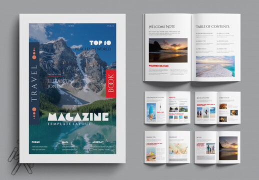 Modern Travel Magazine Template Design