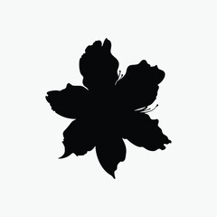 azalea flower silhouette vector