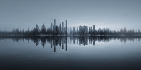 Fototapeta premium night mirror city