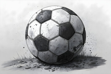 Soccer Ball / Football - Grunge Look  Football ball icon, simple black style 