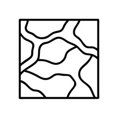 Abstract Black and White Square Pattern Resembling River Networks or Veins