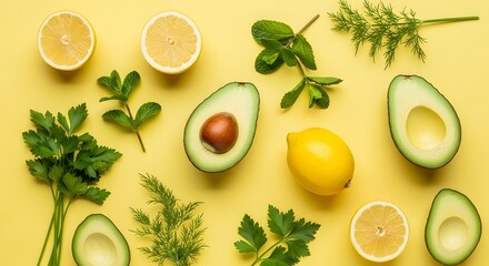 Vibrant Avocado and Lemon A Fresh and Zesty Food Photography Composition