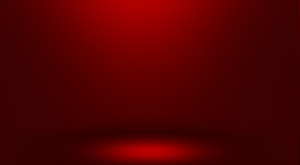 Dark red studio background. Studio with empty space.