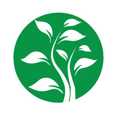 Leaf symbol vector icon illustration