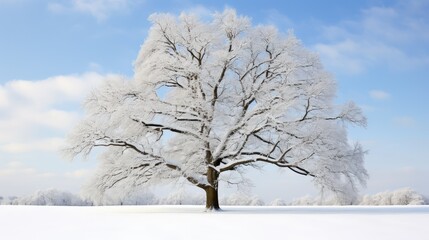 branches oak tree winter