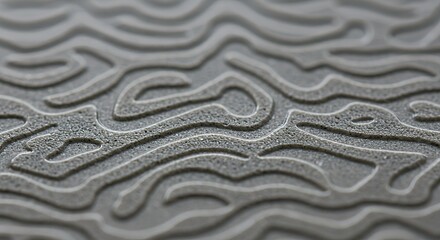 Abstract Gray Textured Surface with Intricate Meandering Lines and Subtle Grain