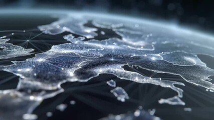 Futuristic Energy Grid in Europe with Neon Lines and Geo Data Points_ - Powered by Adobe