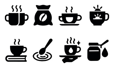 Coffee, espresso, beverage filled icon set. cafe, hot drink collection