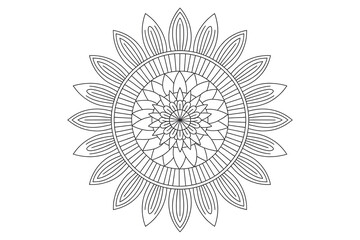 Intricate mandala design, symmetrical floral pattern.
