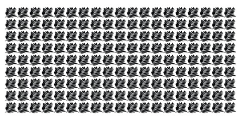 Black and white tropical leaf pattern repeat