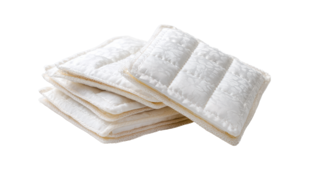 A set of cozy, white cotton cushions for added comfort in home decor.