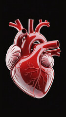 Detailed anatomical model of a human heart.
