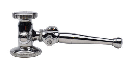 Obraz premium Chrome lever for professional barista, white isolate background.