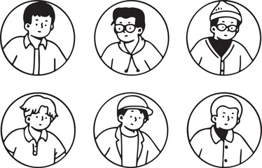 Male and Female Avatars – Profile, Circle Icon, Character, Avatar, User, Outline