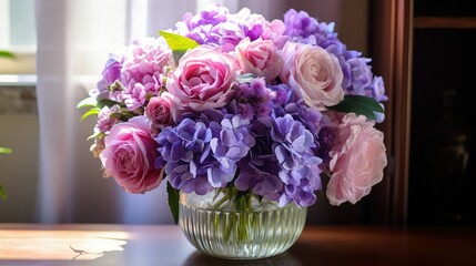 Obraz premium bouquet purple pink