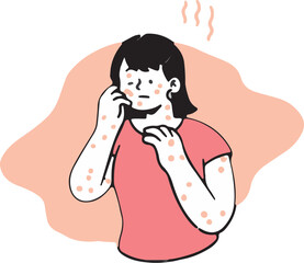 Woman Eating Noodles, Hot Food, Asian Girl, Cute Vector, Steam, 