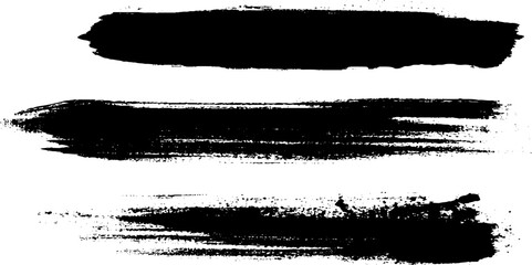 Grunge brush strokes, lines, ink smudges, hand-drawn scribble shapes. Dirty artistic design elements. Vector illustration.