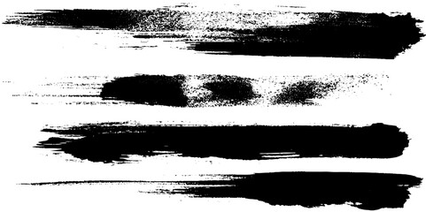 Grunge Paint Roller . Vector brush Stroke . Distressed banner . Black stripes isolated. paintbrush edge collection . Modern Textured shape . Dry border in Black . 