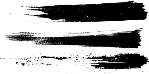 Collection of vector paint bold brush strokes, hand drawn thick grunge lines and rectangle shapes. Sketchy bold horizontal lines. 