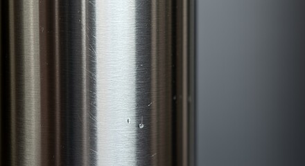 Close-up of Brushed Stainless Steel Surface with Minor Scratches and Imperfections