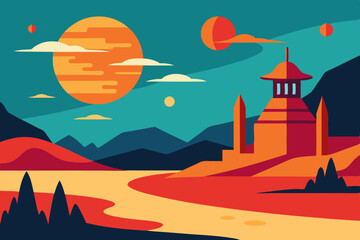 vector illustration of a castle