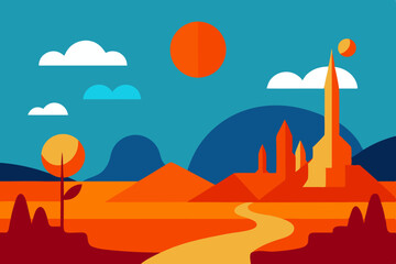 vector illustration of a landscape