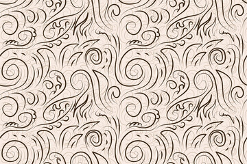 Seamless geometric and doodles line, traditional ikat pattern with earthy tones in geometric and tribal-inspired design. Ideal for textiles, wallpapers, and ethnic-themed projects.
