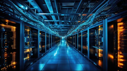 Fototapeta premium racks internet cable