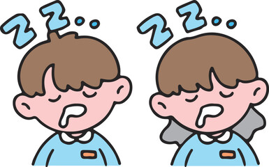 Cute Boy with Sparkle Eyes, Happy Expression, Flat Cartoon Child Character, Joyful Emotion Illustration