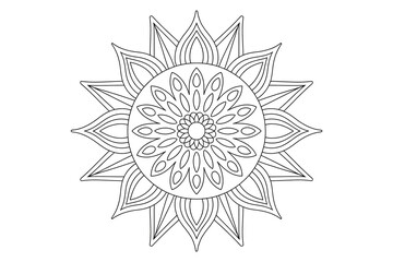Intricate mandala design, symmetrical floral pattern.
