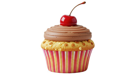 Isolated Cupcake with Cherry