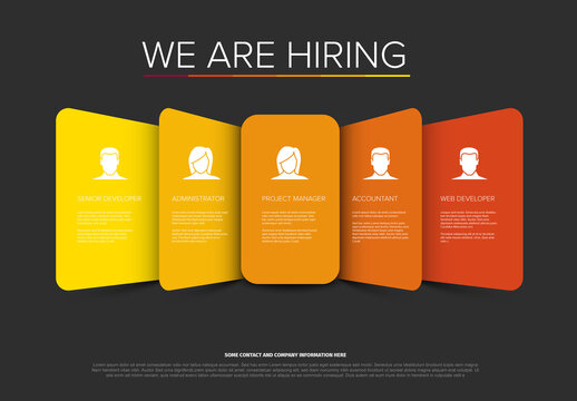 We Are Hiring Job Vacancies and Recruitment Infographic Template